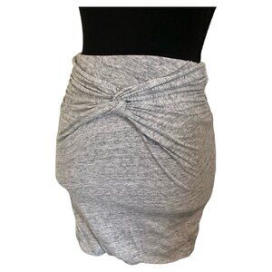 Iro Mini Skirt Grey Casual Twist Front Knot Cotton Elastic Stretchy Size Small